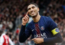 Hakimi scores twice as PSG beats Brest 3-0 to go top