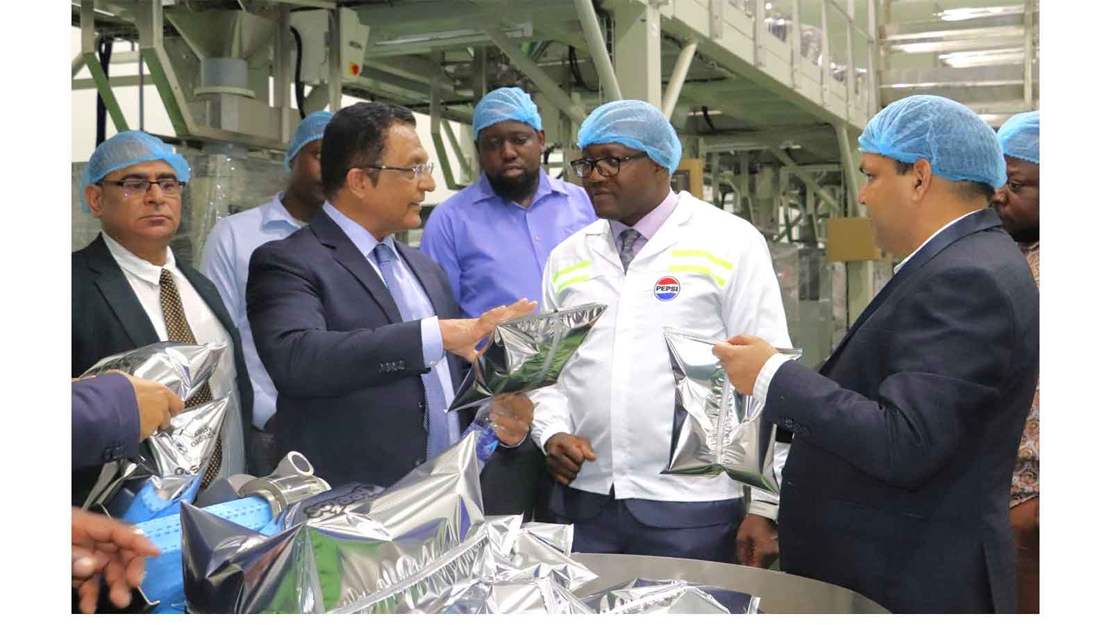 Delta Beverages and Varun Beverages, plant tour led by Industry and Commerce Minister Mangaliso Ndlovu