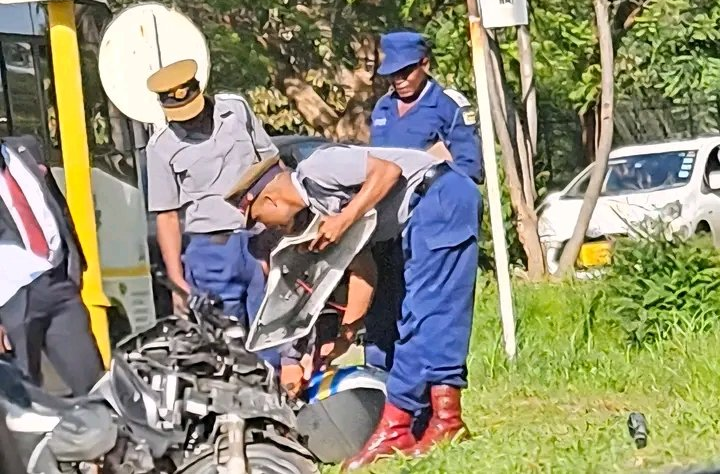 Presidential Escort Motorbike Collides With Fawcett Bus in Harare