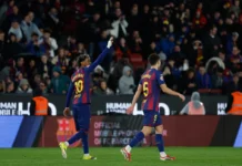 Yamal’s acrobatic goal helps Barcelona beat Oviedo and regain Spanish league lead