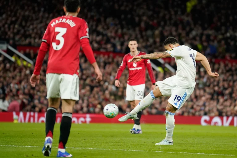 Okafor decisive double helps Leeds win thrilling encounter at Old Trafford