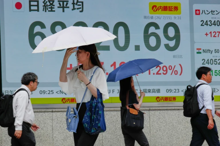 World shares are mixed and Brent crude is higher after worries over stagflation pull US stocks lower