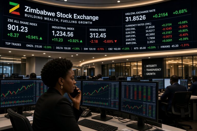 Zimbabwe Stocks Retreat as ZSE Sells Off While VFEX Slips on Thin Dollar Liquidity