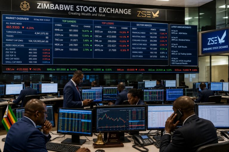 Financials Drag Zimbabwe Stocks Lower in Sharp ZSE Reversal